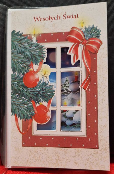 Kartki świąteczne z życzeniami i kopertami - zestaw 5 sztuk 19 x 12 cm