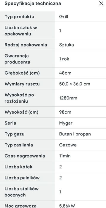 Nowy Grill gazowy Mygar 2-palnikowy gwarancja