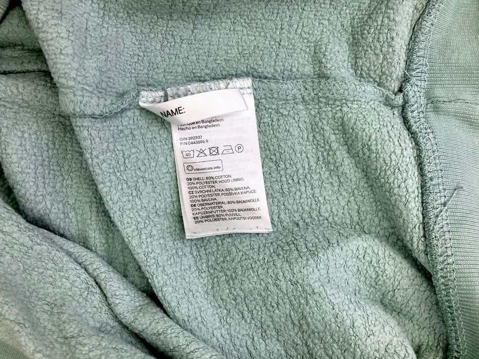 H&M, Bluza Dresowa 170, nierozpinana, kaptur, mięta