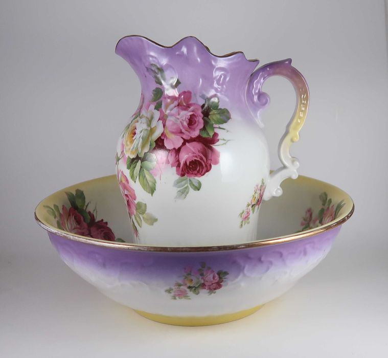 Jarro e bacia de grande porte, Vista Alegre Anos 20/40