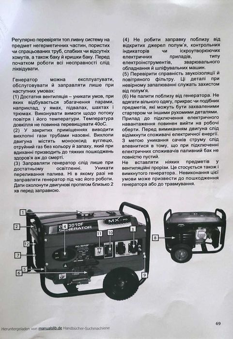 Генератор бензиновий Scheppach SG3200 2,5 кВт на колесах