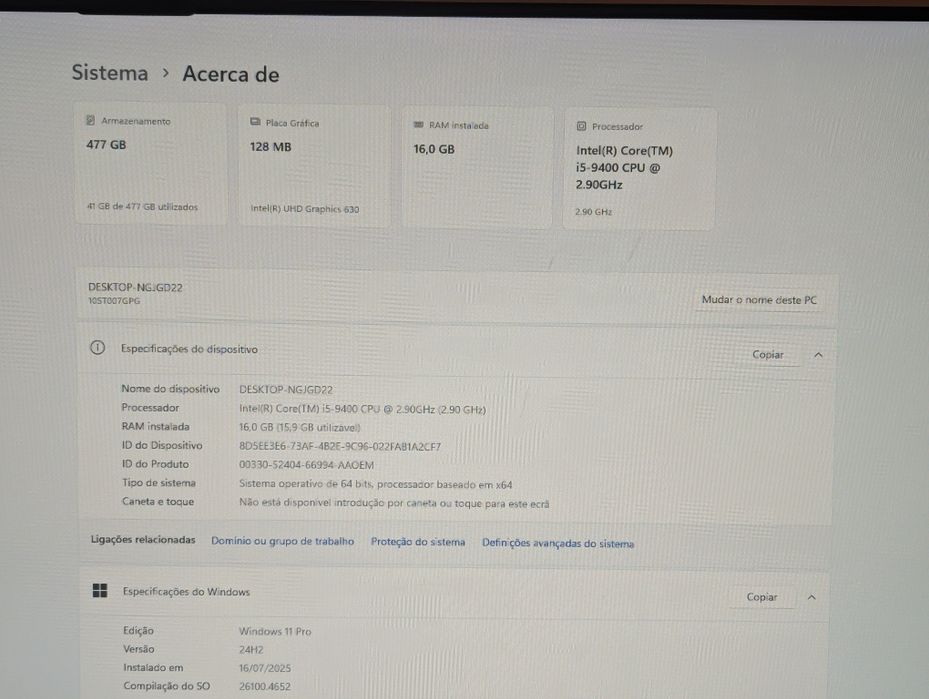Lenovo Thinkcentre M720s SFF i5 9400 16GB 512GB NVMe Win 11 Pro