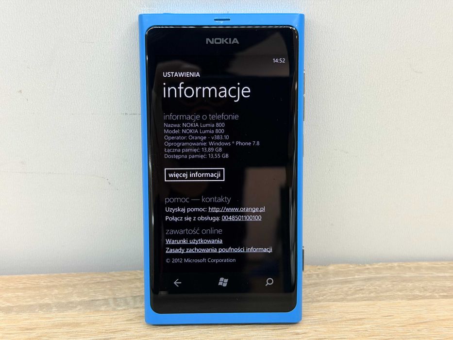Nokia Lumia 800 16GB Niebieska Windows Phone Bardzo Dobry Stan