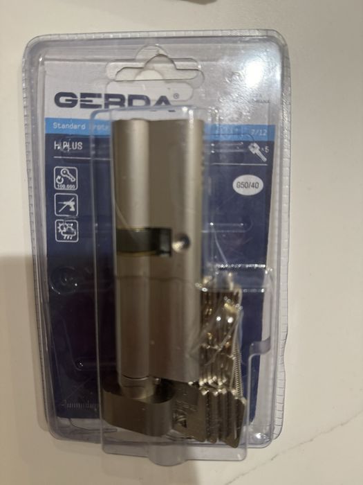 Wkładka bębenkowa z Gałką GERDA H PLUS 50G/40 Nikiel Satyna