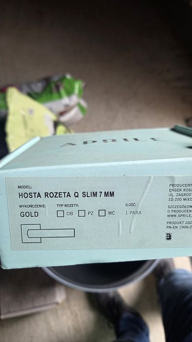 Klamki złote APRILE Hosta, 7 kompletów + 2 rozet WC