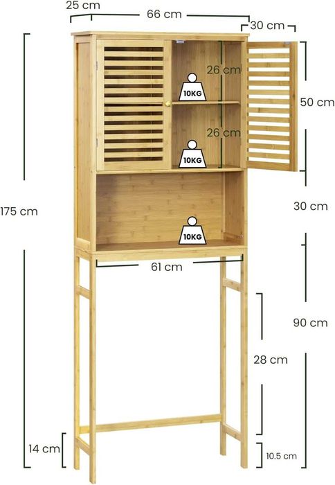 Nowa półka łazienkowa / szafka na pralkę/ regał / bambus / EUGAD !K13!