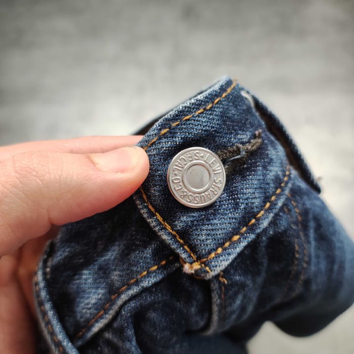 MĘSKIE Spodnie Jeansy Denim Classic PREMIUM Granat Levis 501 Proste Logo