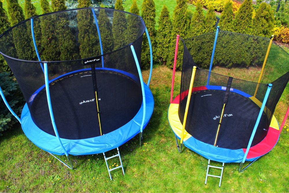 Батут Just Fun 312см Multicolor зовнішня сіткa + драбинка