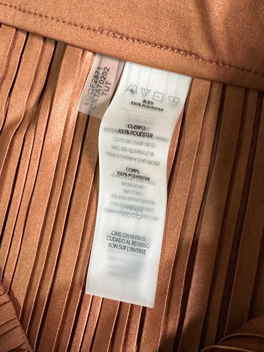 CALVIN KLEIN Spodnie Damskie Plisowane Szerokie Nogawki Brązowe M L