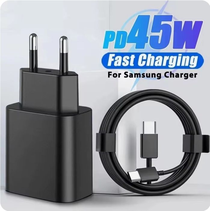 Samsung 45W зарядка комплект (блок + кабель) адаптер + шнур