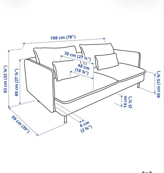 Sofa IKEA SÖDERHAMN – Wygodna sofa 2-osobowa + fotel  z dodatkowymi pokrowcami – Ciemnoszary