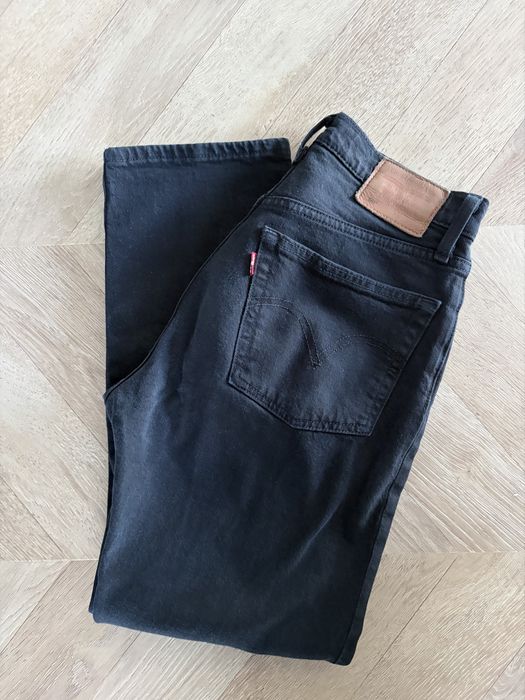 Jeansy spodnie  straight crop czarne Levis 501 w24 l26 XS