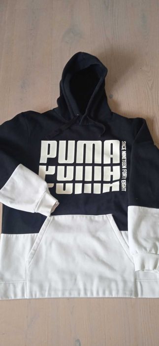 Bluza Puma prosta z kapturem czarno-biała rozm.M-jak nowa