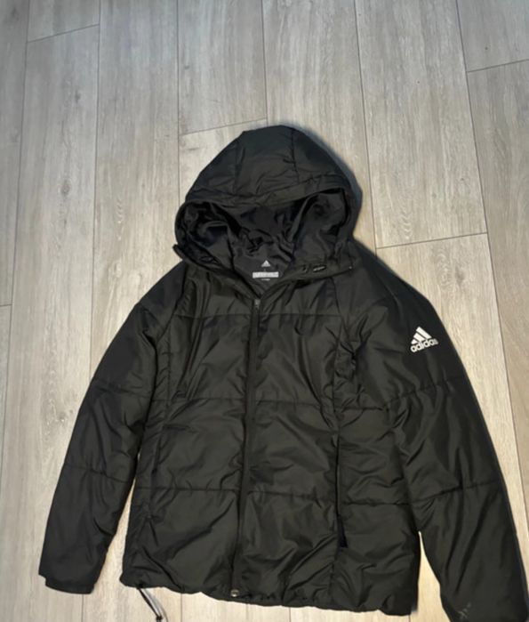 Czarna kurtka adidas, damska, L, jak nowa