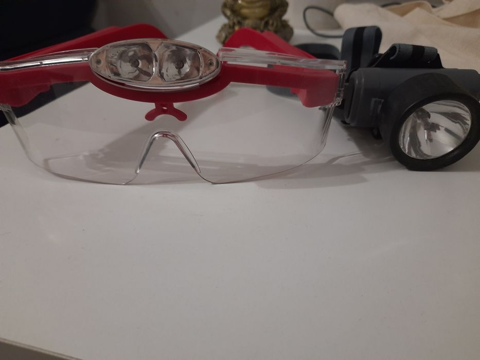 Очки защитные фонарик налобный