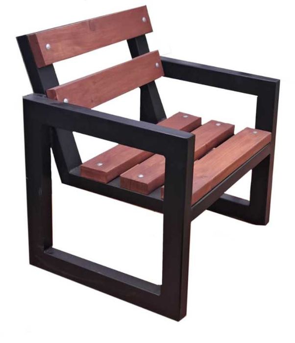 Fotel ogrodowy metal drewno