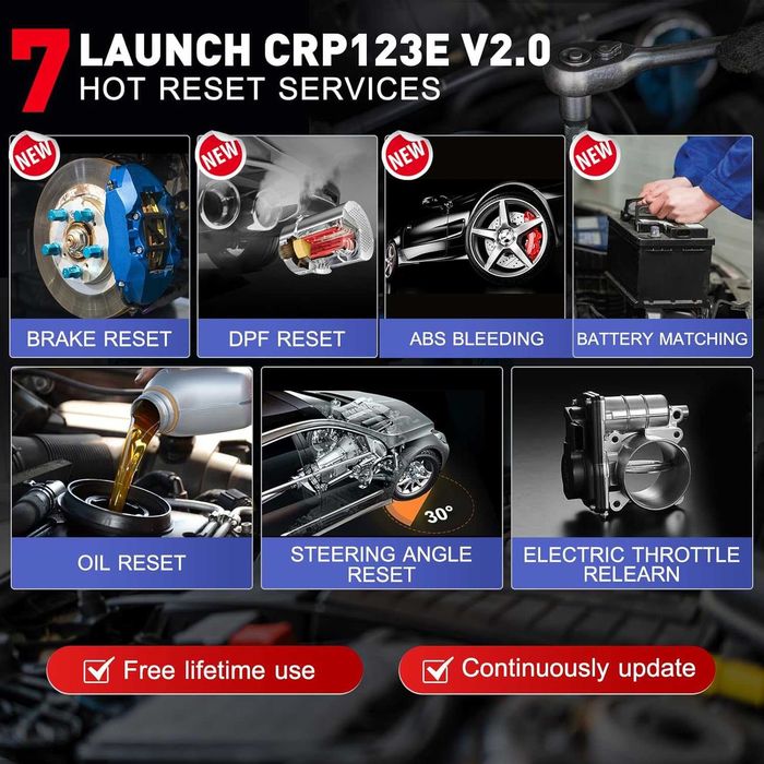 Launch CRP123E V2 Maquina Diagnóstico OBD Actualizações Grátis (NOVO)