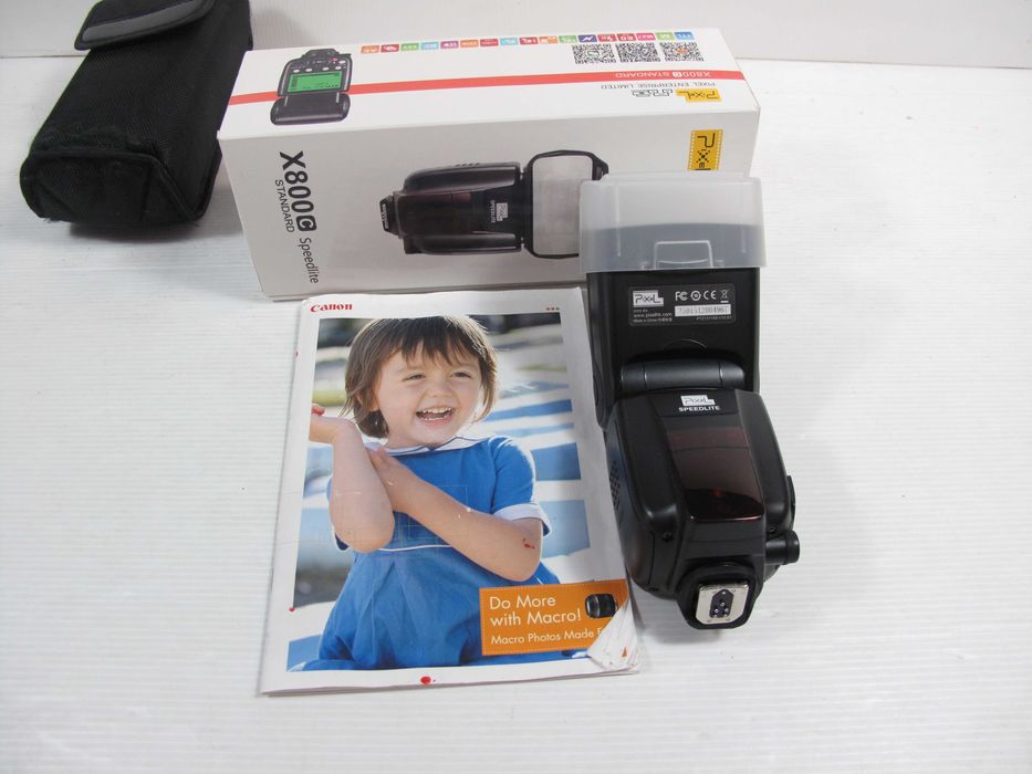 Flash Canon Pixel X800C na caixa e bolsa como novo,TEMOS Outros Flashs