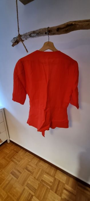 Camisa Linho Vermelha Zara