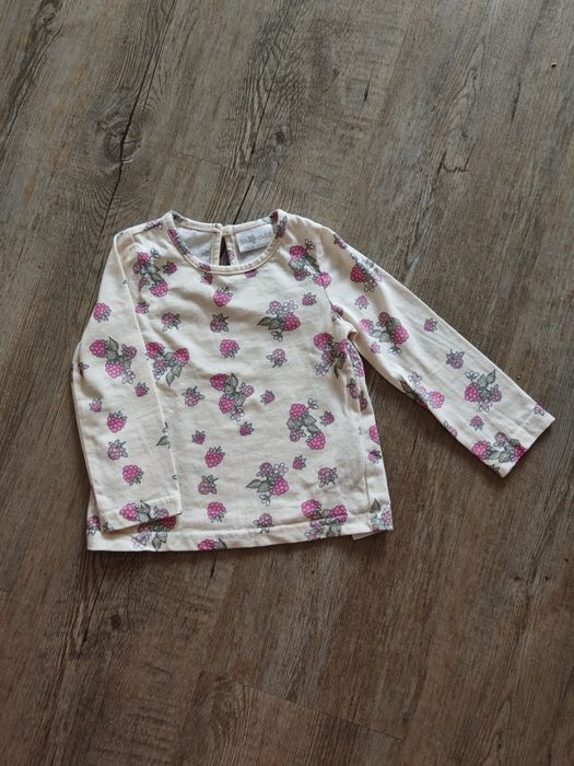 Bluzka na długi rękaw z malinami