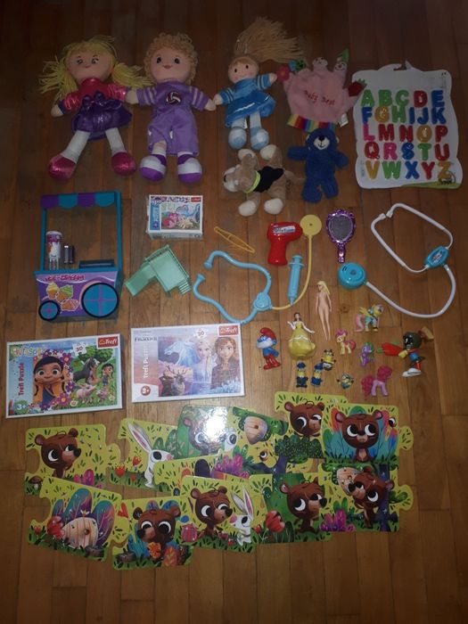 Mega paka zabawek - zestaw, zabawki, puzzle, kraina lodu, whisper
