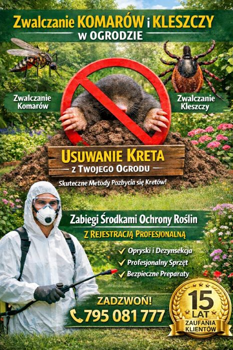 PROFESJONALNE Odkomarzanie kleszcze komary pluskwy karaczany