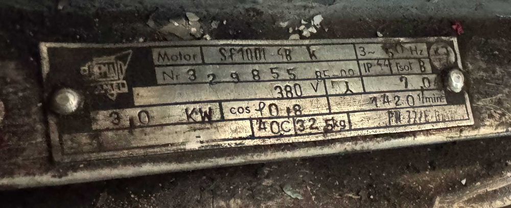 Silnik elektryczny 380 V 3,0 KW z kołem pasowym