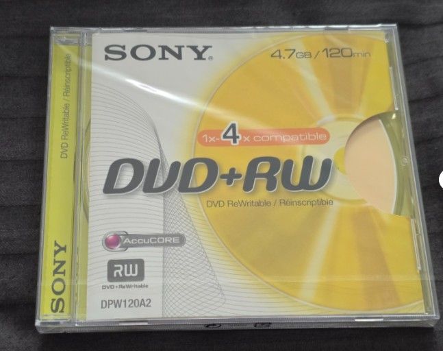 Caixa com 5 Sony DVD+RW 4x — (4.7GB)