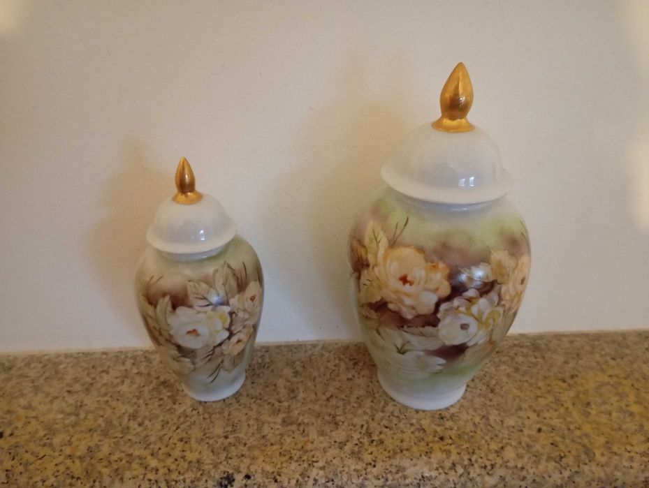 Conjunto de 2 potes pintados à mão