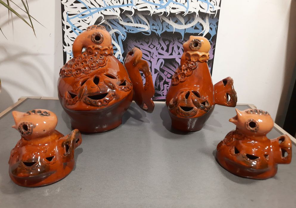 Сім'я індиків статуетка кераміка майоліка Виноградів ссср