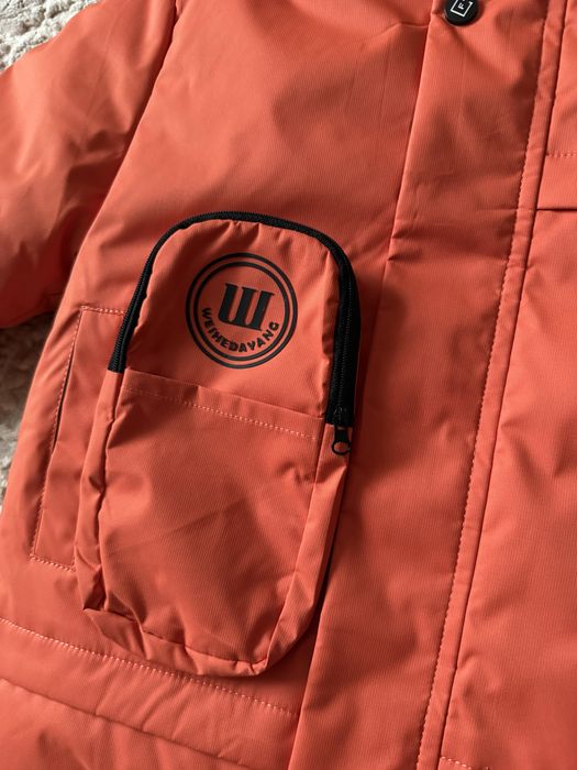 Зимова дитяча подовжена куртка на/для хлопчика 104-128 холлофайбер