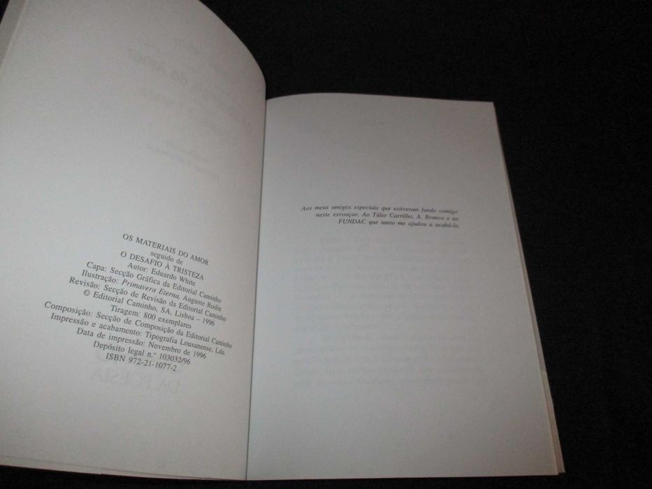 Livro Os Materiais do Amor Eduardo White