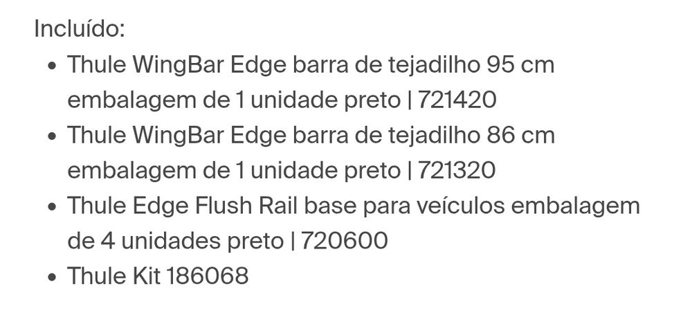 Barras Tejadilho Thule WingBar Edge