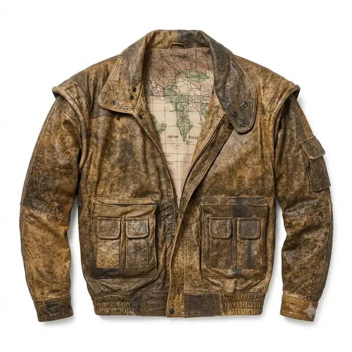 vintage leather jacket - купить мужскую одежду - Цена на OLX.ua