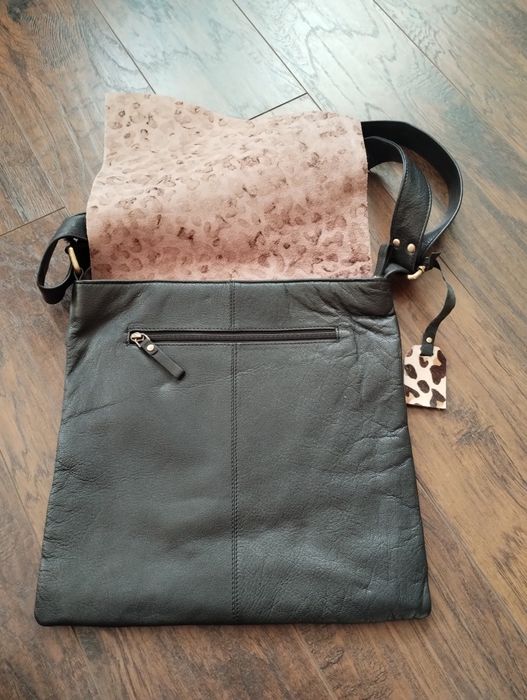 TAURUS torebka listonoszka skóra naturalna z włosiem animal print