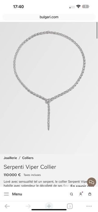 Золоте кольє в стилі булгарі з діамантами 8.50ct