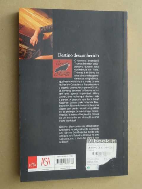 Destino Desconhecido de Agatha Christie - 1ª Edição