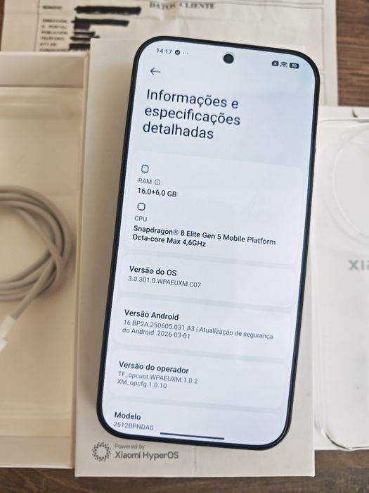 Xiaomi 17 ultra 5G 16GB/512GB Dual Sim Preto Seminovo C/Garantia Aceito Retomas