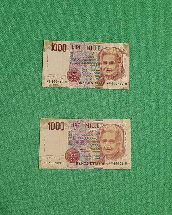 Банкнота 1000 лір 1990 рік, Італія