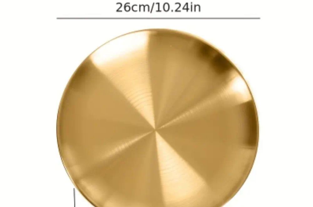 Złota stalowa taca 26cm