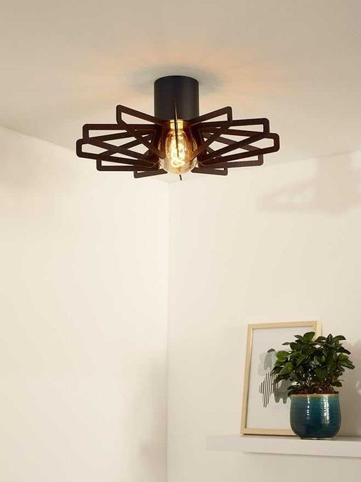 Candeeiro de teto - Ø 45 cm - 1xE27 - Preto [Classe energética A++]