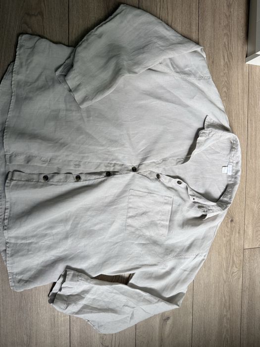 Koszula damska len 100% beż casual