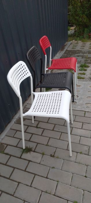 Krzesło krzesła Adde ikea białe czerwone