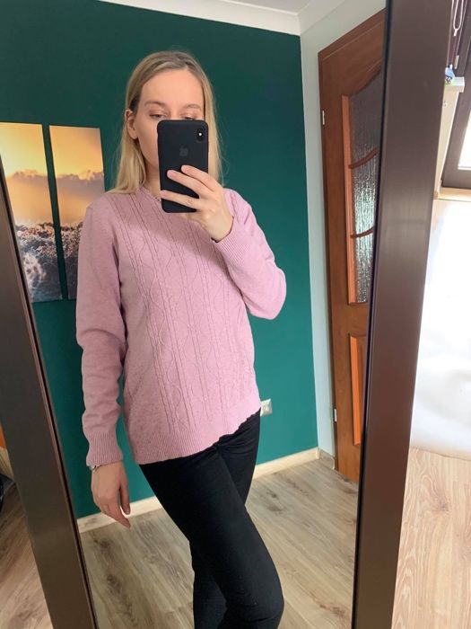 Sweter, sweter m, różowy sweter,