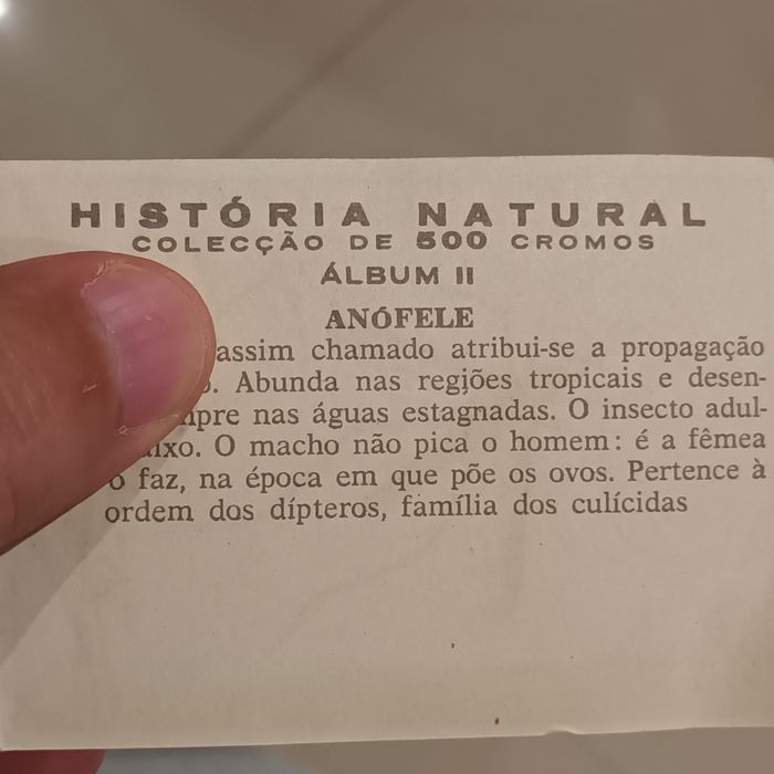 História natural cromos antigos