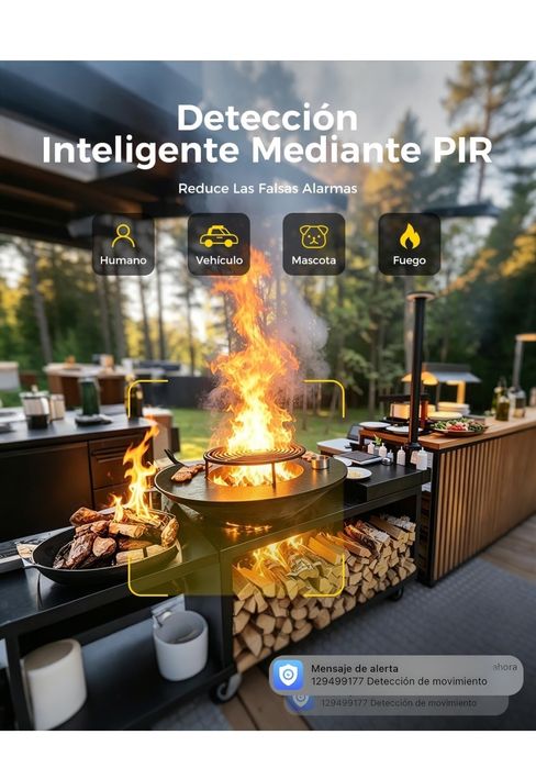 Câmara vigilância 360° PTZ WiFi exterior com painel solar, sem cabos