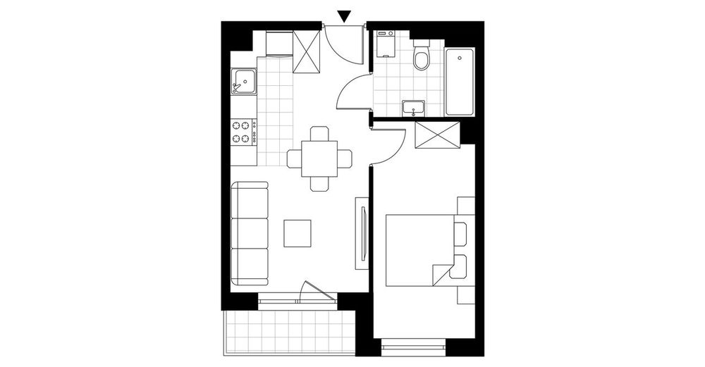 2-pokojowe mieszkanie 33 m² + balkon – pohled 4