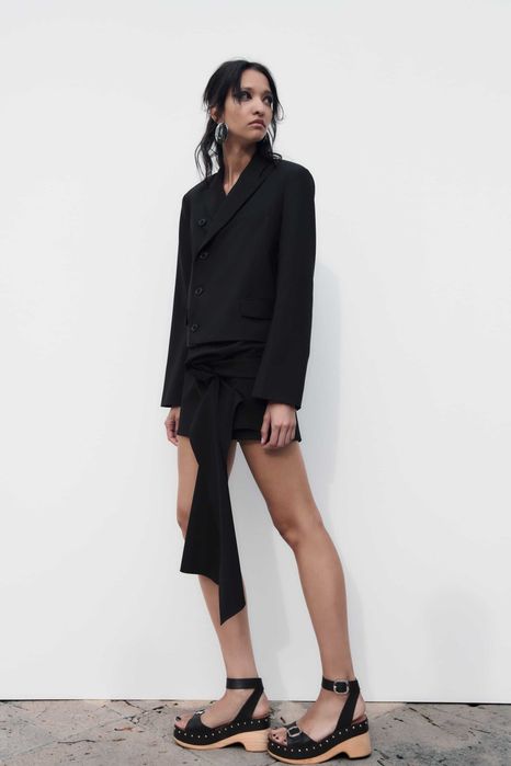 Черный пиджак блейзер зара zara