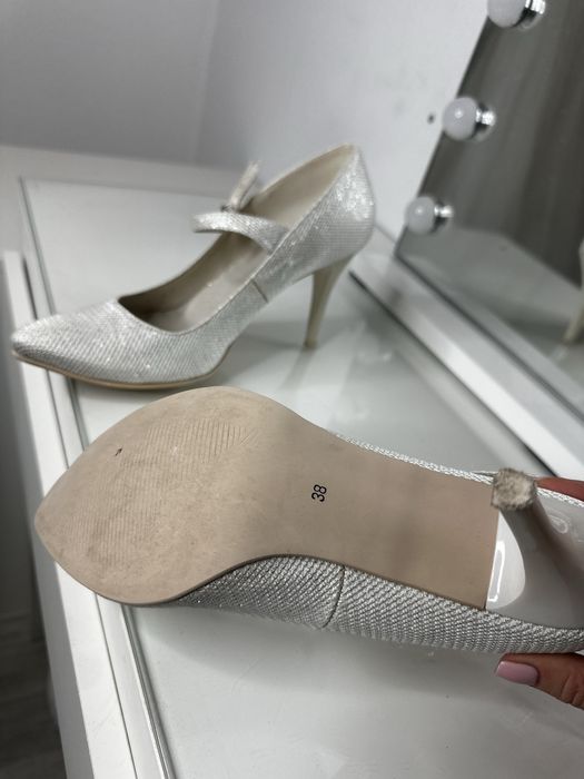 Buty ślubne buty do ślubu szpilki brokatowe