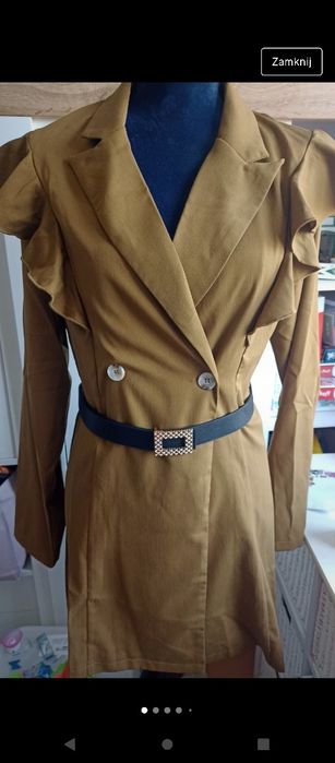 Rewelacyjna sukienka żakietowa rozmiar L nowa oliwkowa